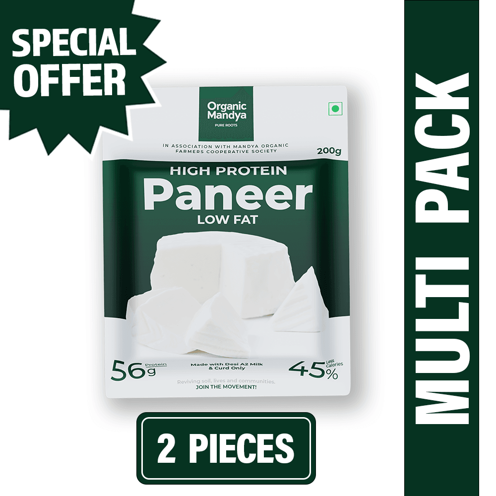 High Protein Low Fat Paneer(2 pieces) Organic Mandya