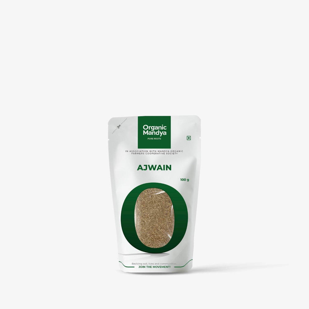 Organic Ajwain Ajwain (100g) Front - Organic Mandya