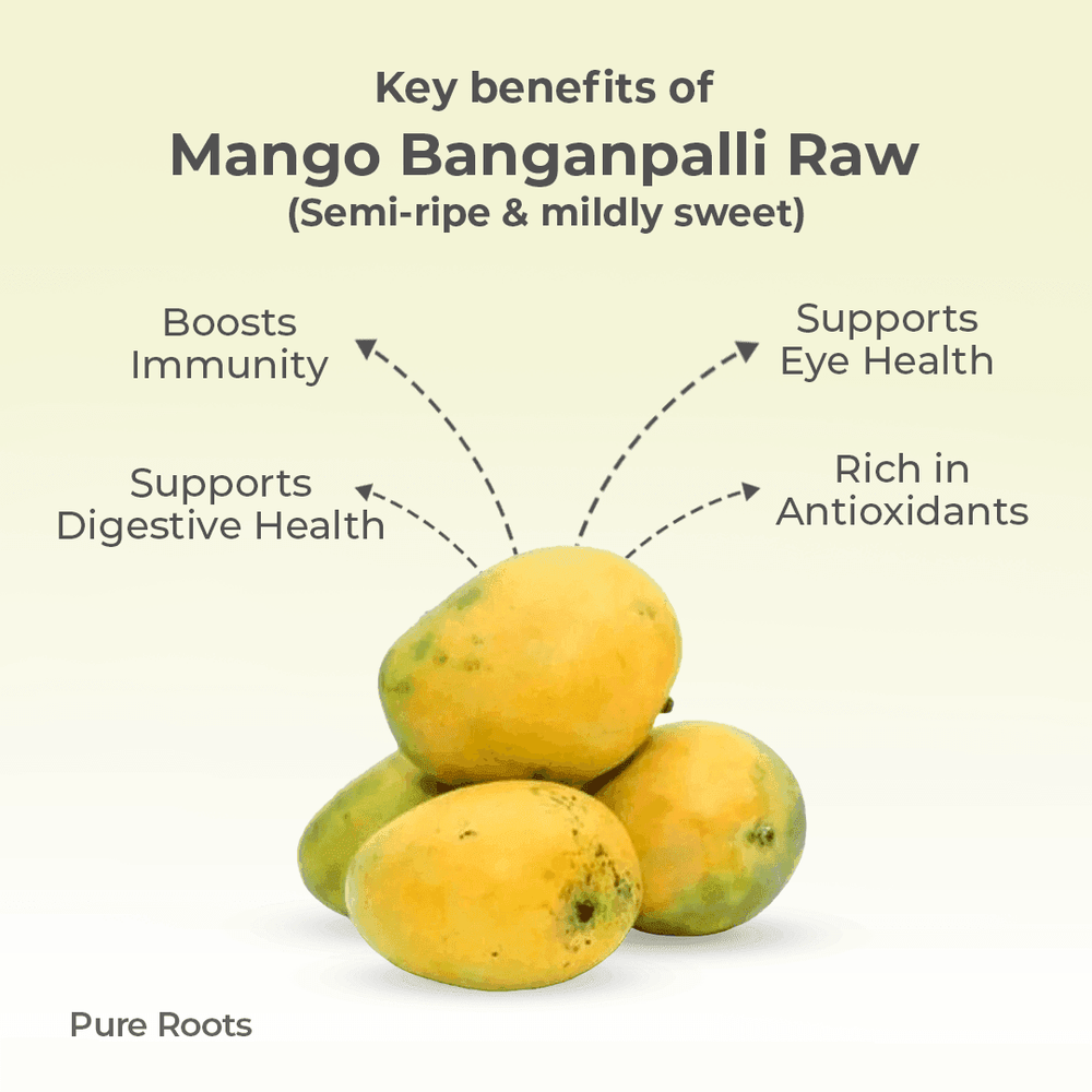 Organic Mango Banganpalli Raw (Semi-ripe & mildly sweet) Organic Mango Banganpalli Raw (Semi-ripe & mildly sweet) - Organic Mandya