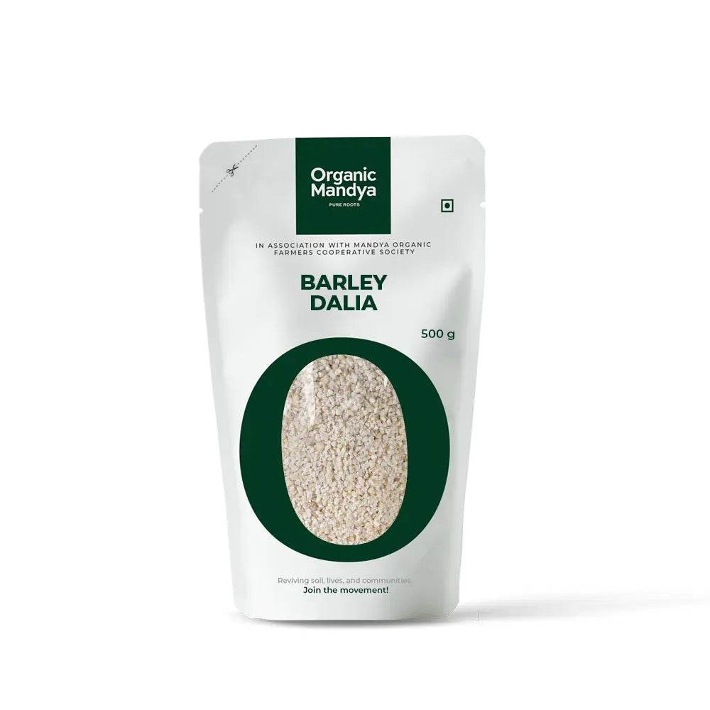 Organic Barley Dalia  Barley Dalia (500g) front - Organic Mandya