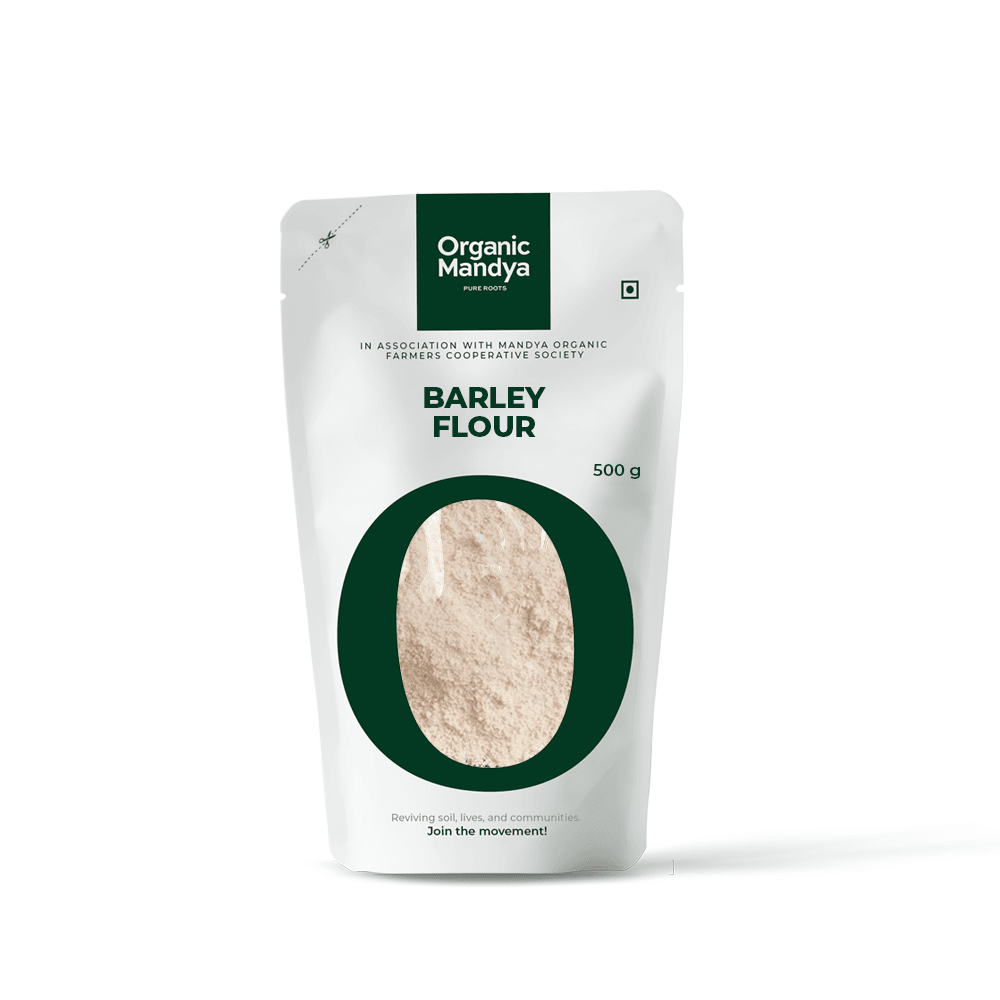 Organic Barley Flour Barley Flour (500g) front - Organic Mandya