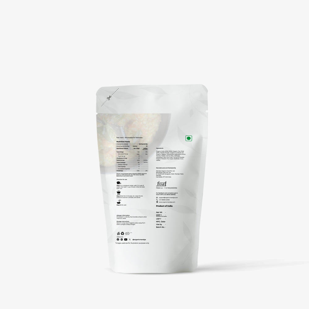 Kodo Millet Bisi Bele Bath Mix Kodo millet bisi bele bath mix  (125g) back