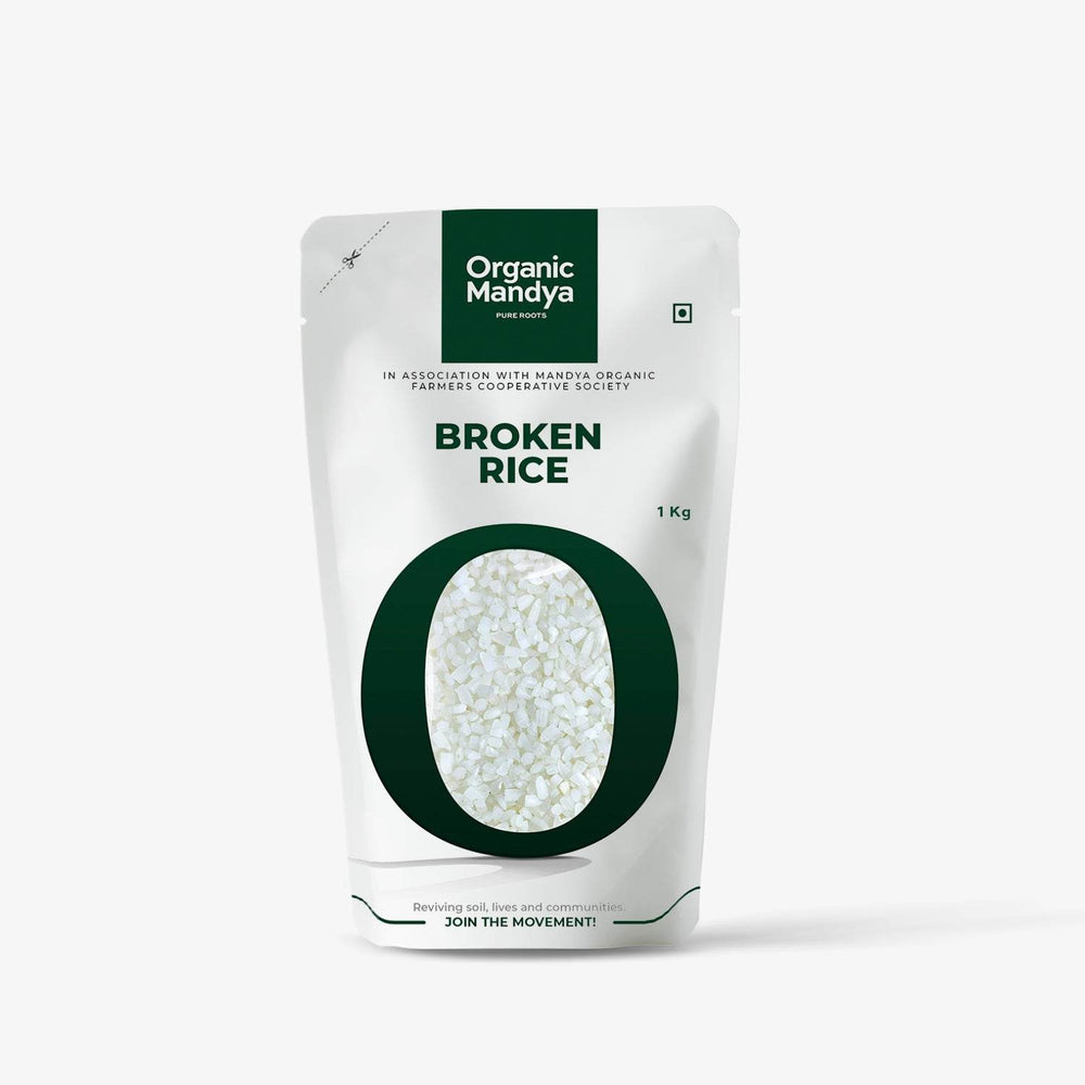 Organic Broken Rice Broken rice (1kg) Front - Organic Mandya