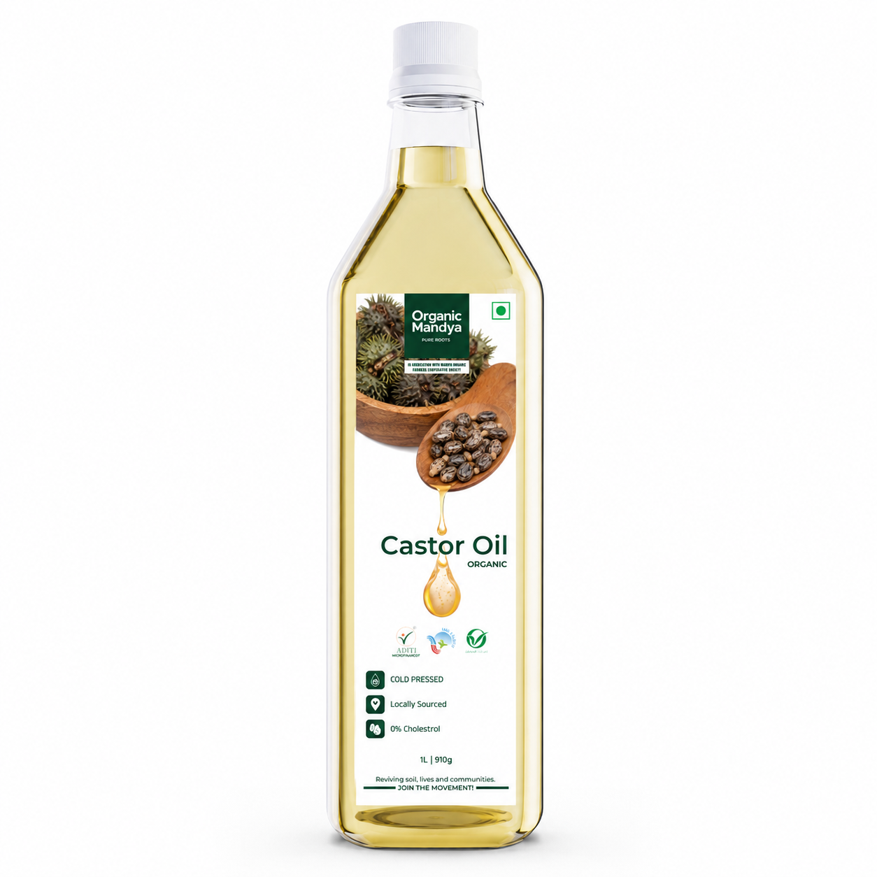 Organic Mandya Cold Pressed Castor Oil (Arandi Ka Tel) for Hair & Skin Organic Mandya Cold Pressed Castor Oil (Arandi Ka Tel) for Hair & Skin