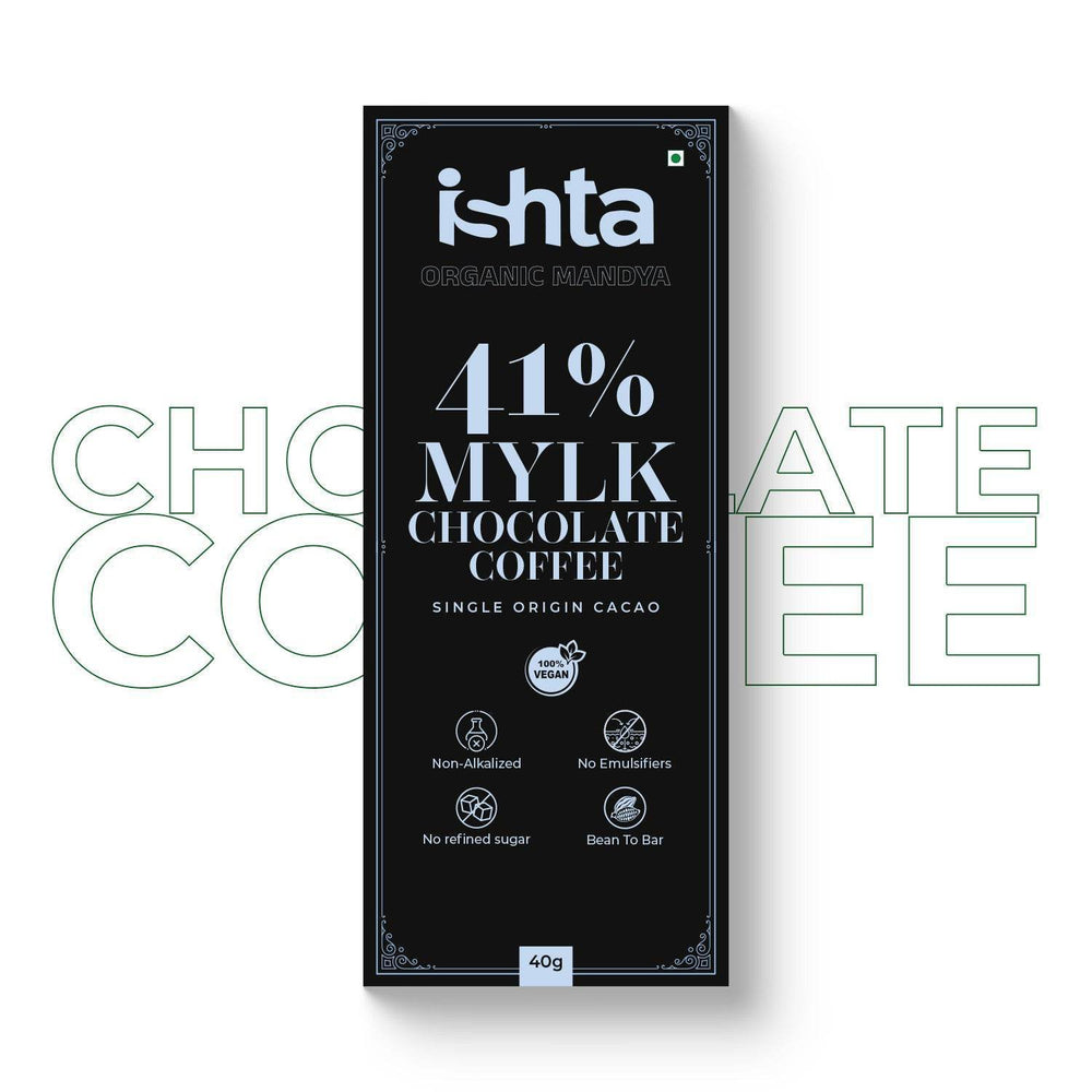 41% Mylk Chocolate with coffee (40g) 41% Mylk Chocolate with coffee (40g) - Organic Mandya