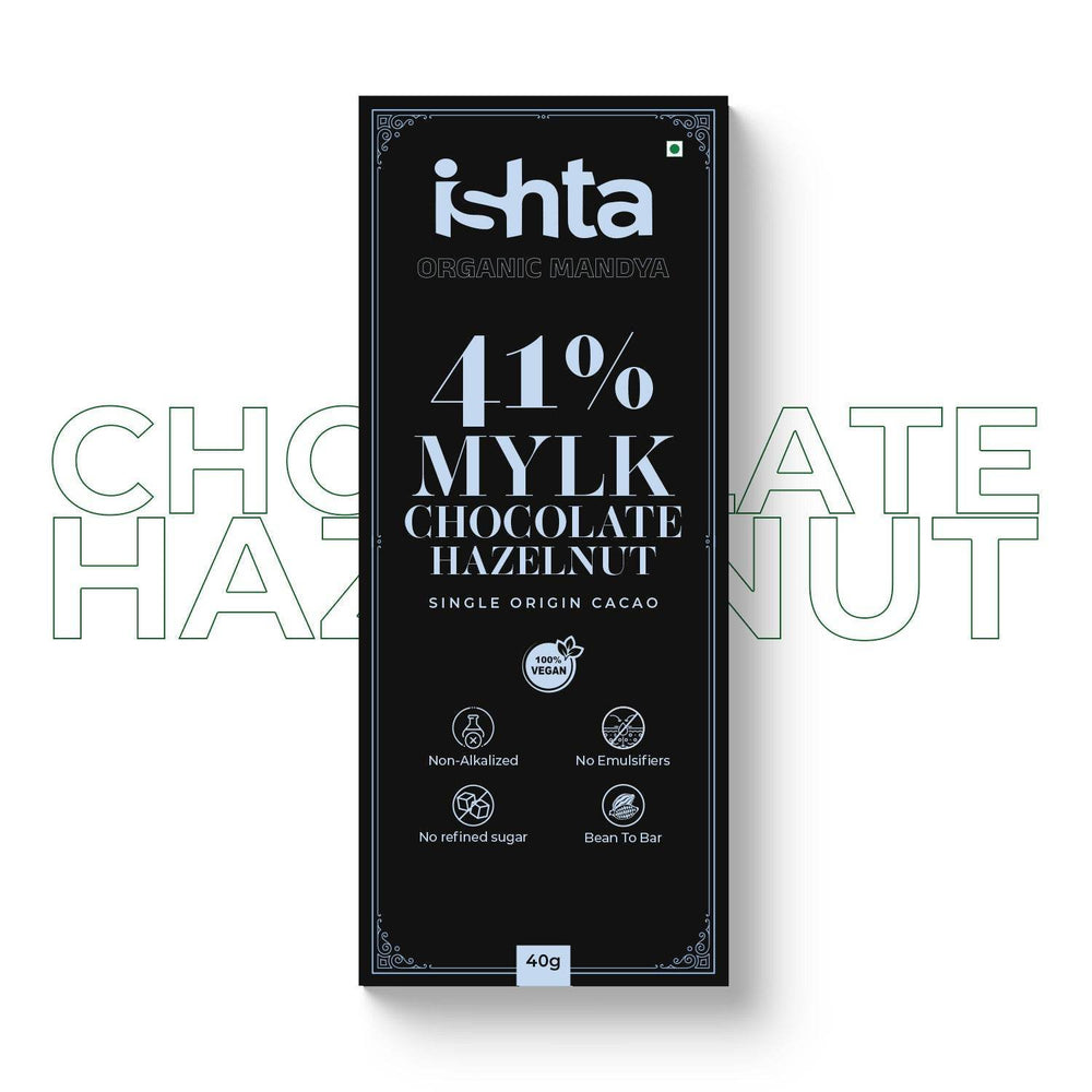41% Mylk Chocolate with Hazelnut (40g) 41% Mylk Chocolate with Hazelnut (40g) - Organic Mandya