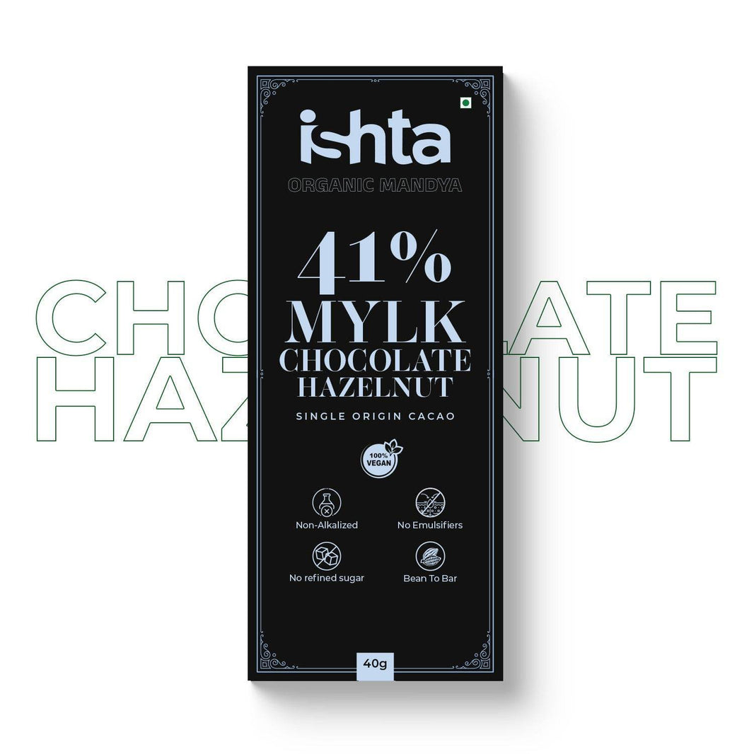 41% Mylk Chocolate with Hazelnut (40g) - Organic Mandya