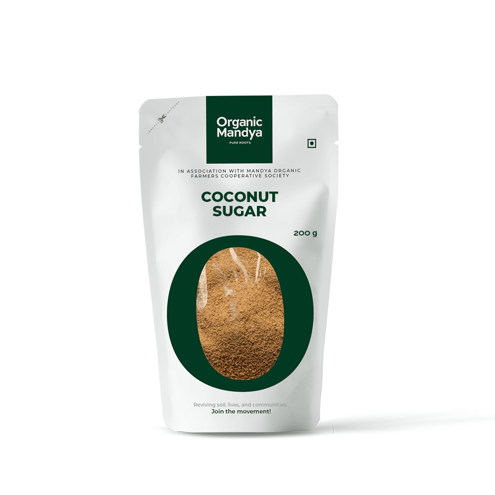 Organic Coconut Sugar Coconut Sugar 200g Front-Organic Mandya