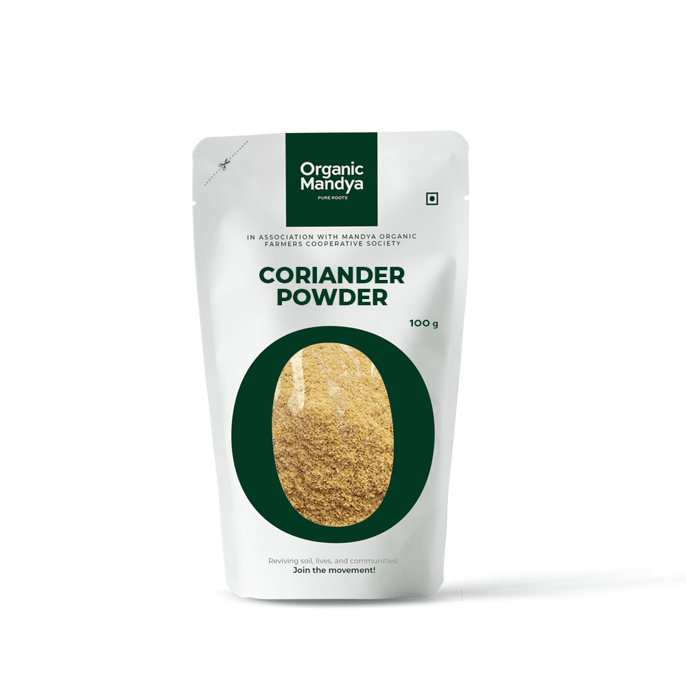 Organic Coriander Powder/Dhaniya Powder Coriander Powder 100g Front-Organic Mandya