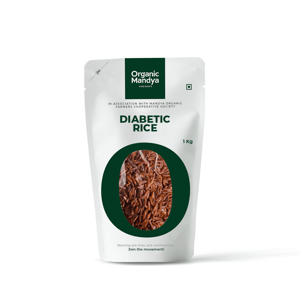 Diabetic Rice 1kg Front-Organic Mandya
