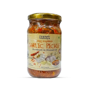 Garlic Pickle 200g front- Organic mandya