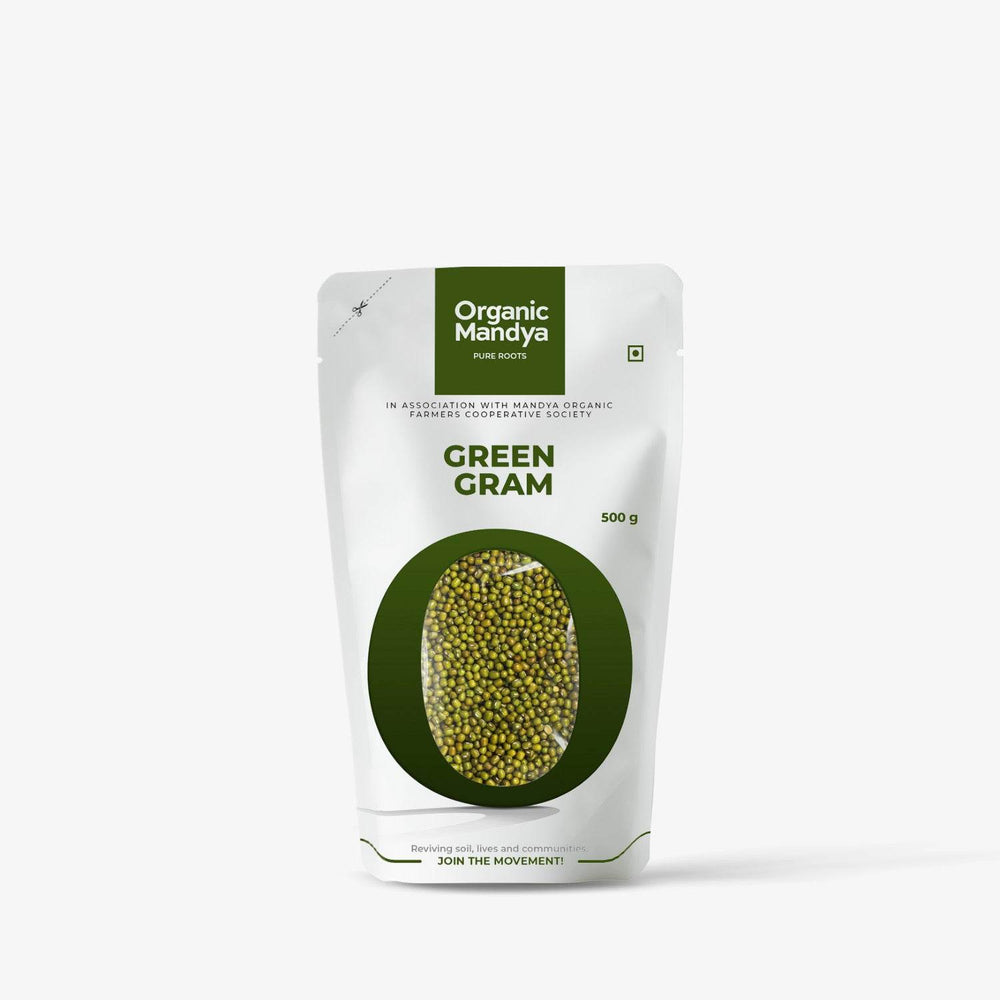 Organic Green Gram Green Gram 500g Front-Organic Mandya