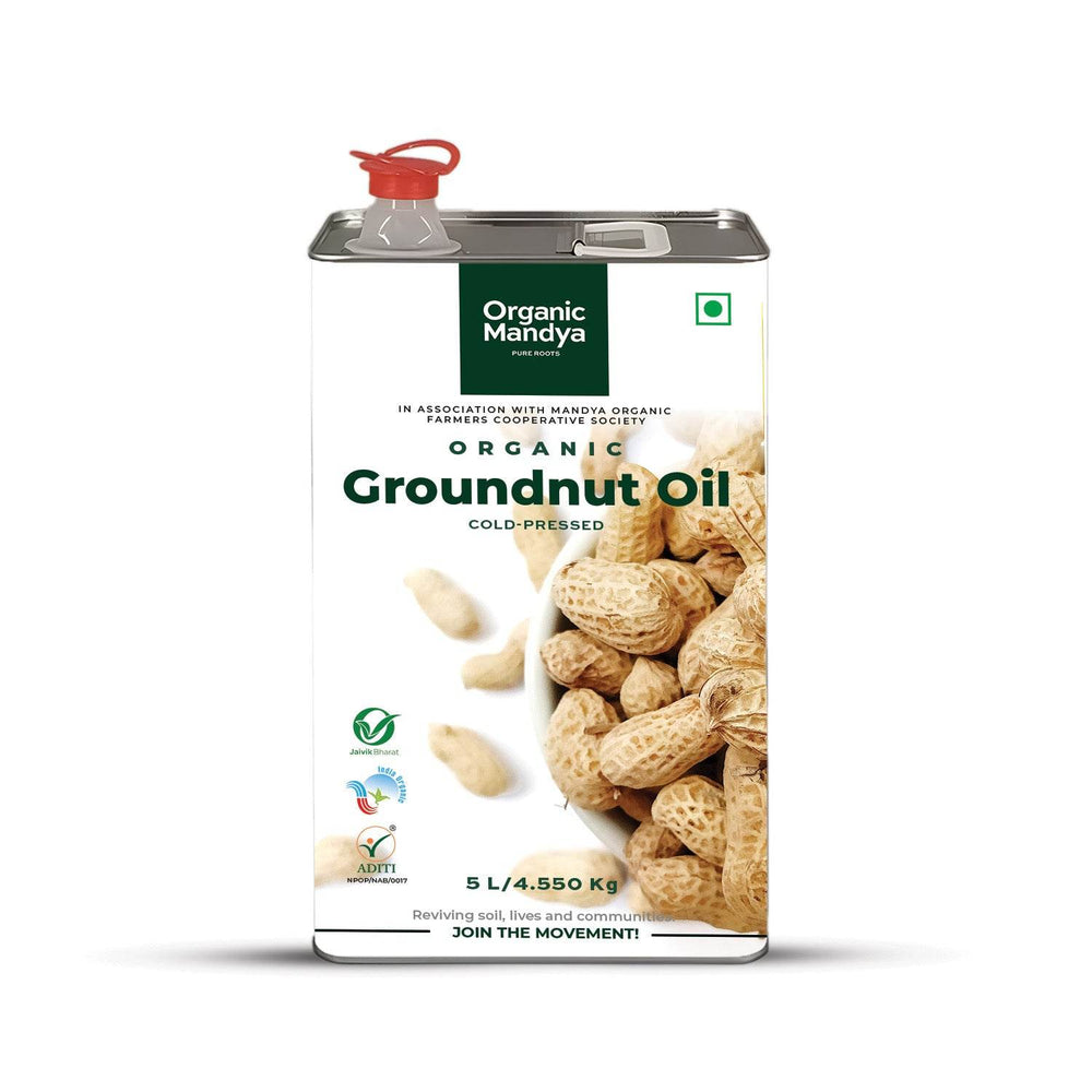 Cold Pressed - Groundnut Oil Groundnut oil 5lts Front- Organic Mandya
