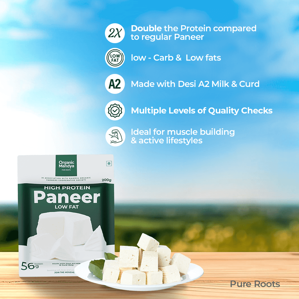 A2 Paneer High Protein - Low Fat Paneer A2 Paneer High Protein - Low Fat Paneer - Organic Mandya