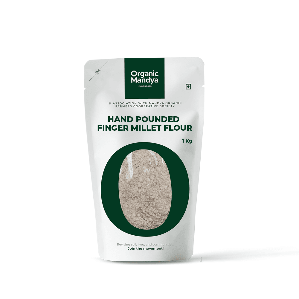 Organic Hand Pounded Finger Millet/Ragi Flour - Organic Mandya