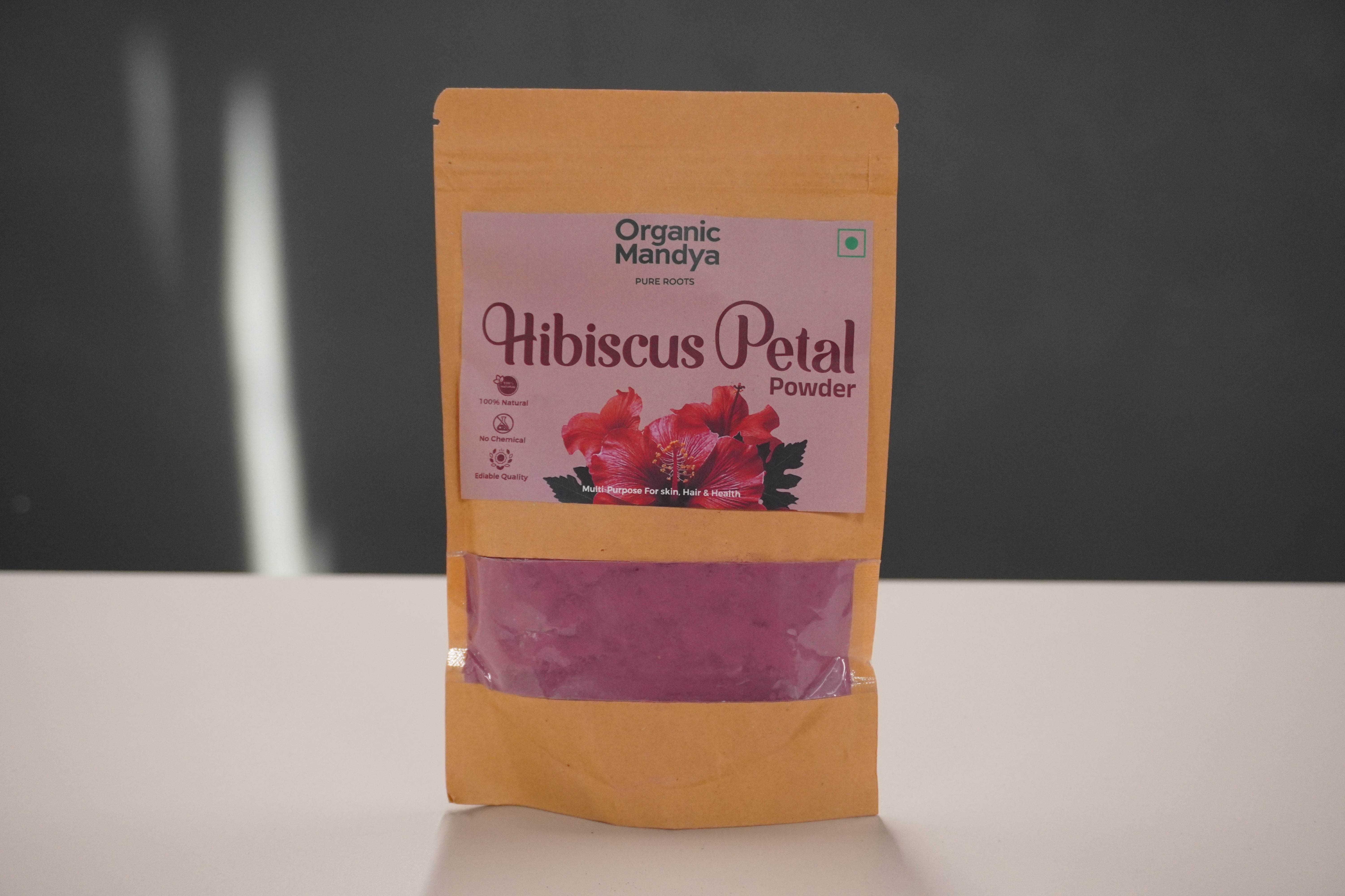 Hibiscus Petal Powder Hibiscus Petal Powder 100g Front - Organic Mandya