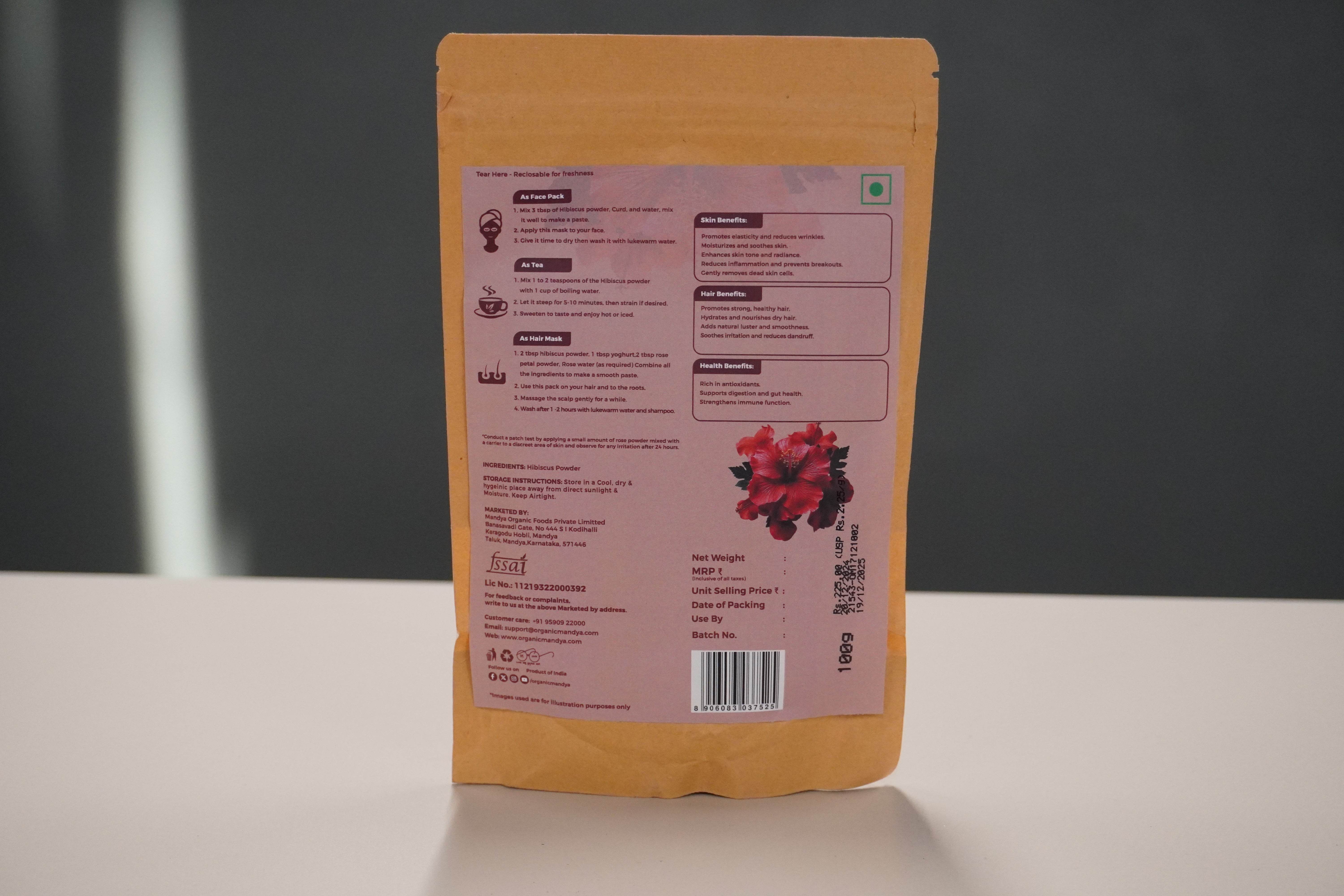 Hibiscus Petal Powder Hibiscus Petal Powder (100g) Backside
