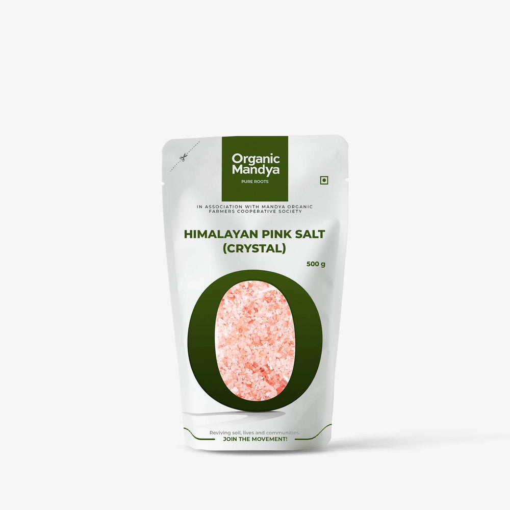 Natural Himalayan Pink Salt-Crystal Himalayan Pink Salt(crystal) (500g) Front - Organic Mandya