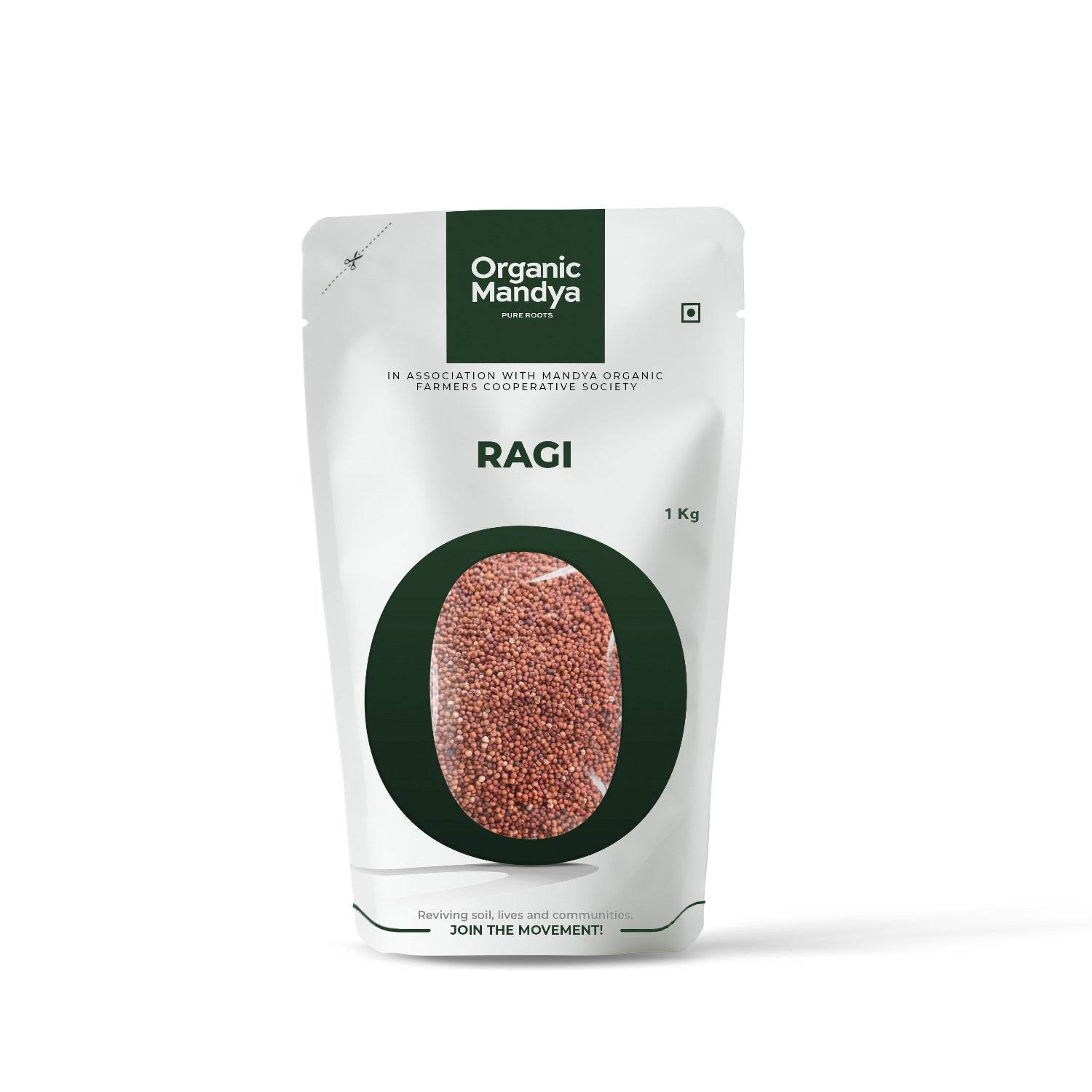 Organic Finger Millet (Ragi) Ragi- 1kg Front-Organic Mandya