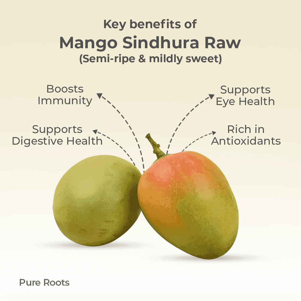 Organic Mango Sindhura Raw (Semi-ripe & mildly sweet) Organic Mango Sindhura Raw (Semi-ripe & mildly sweet) - Organic Mandya