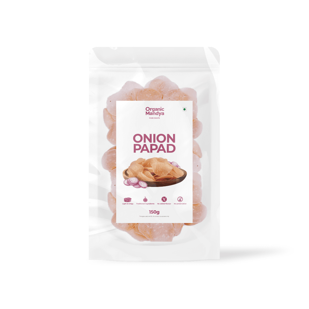 Onion Papad 150g Front - Organic Mandya