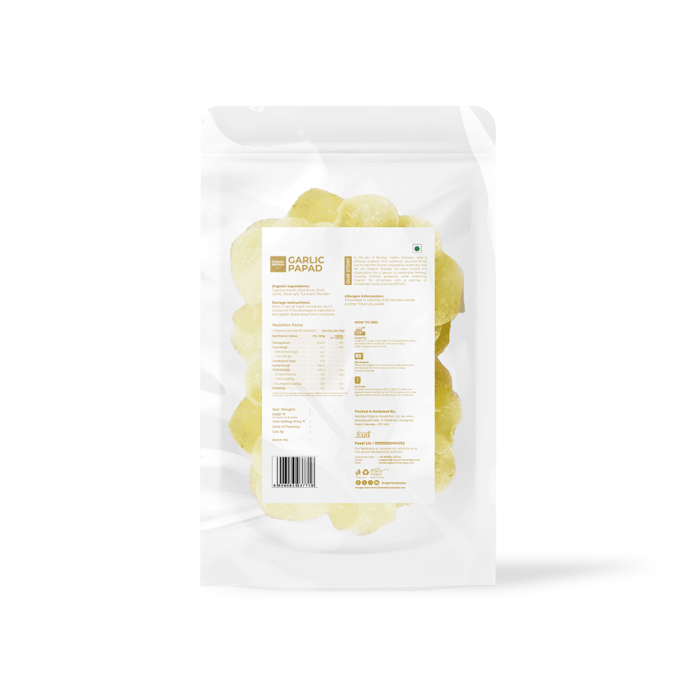 Garlic Papad  Garlic Papad (150g) Backside