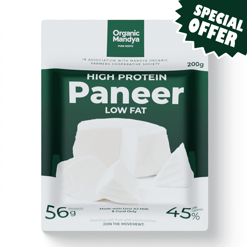 High Protein Low Fat Paneer (200g) front - Organic Mandya