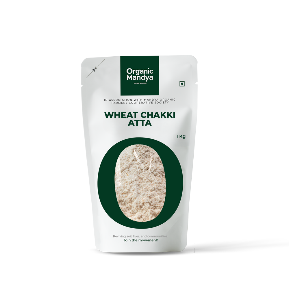 Wheat Chakki Atta 1kg Front-Organic Mandya