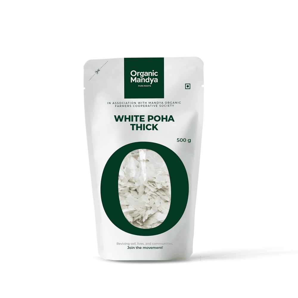 Organic White Poha Thick - Organic Mandya