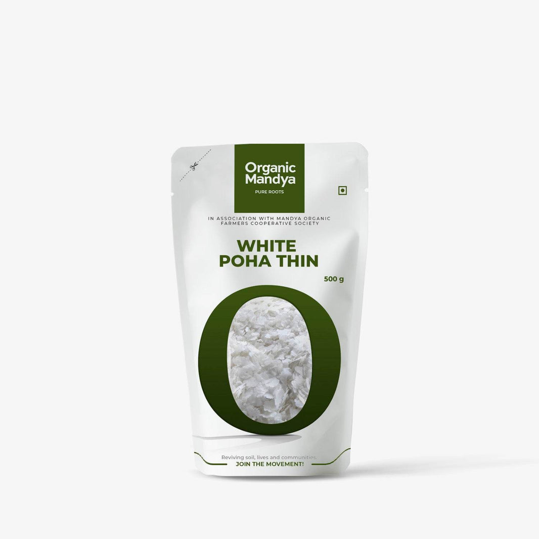 Organic White Poha Thin - Organic Mandya