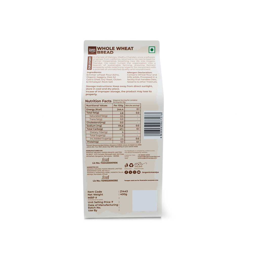 Whole Wheat Bread (400g)