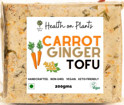 Buy Carrot Ginger Flavoured Tofu 200g | High Protein Vegan Snack Carrot Ginger Flavoured Tofu 200g
