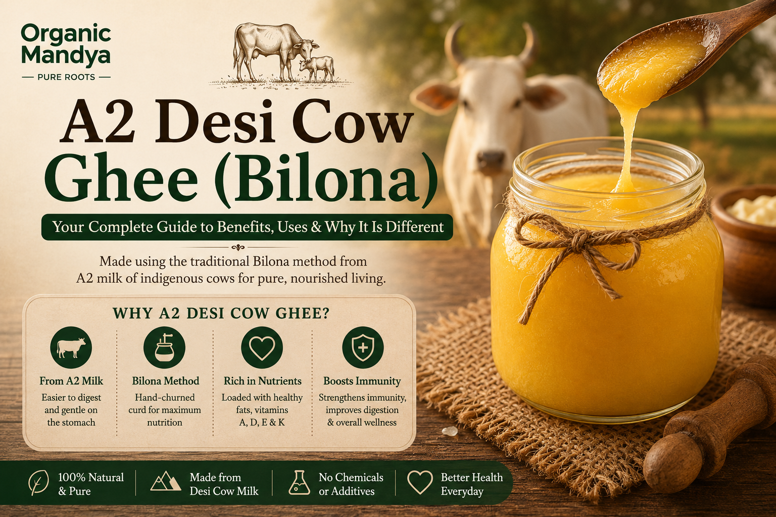 A2 Desi Cow Ghee (Bilona): Your Complete Guide to Benefits, Uses & Why It Is Different