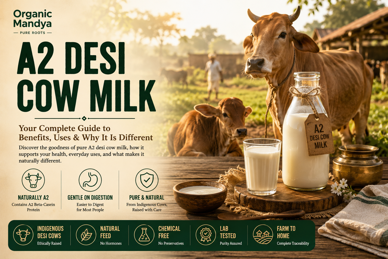 A2 Desi Cow Milk: Your Complete Guide to Benefits, Uses & Why It Is Different
