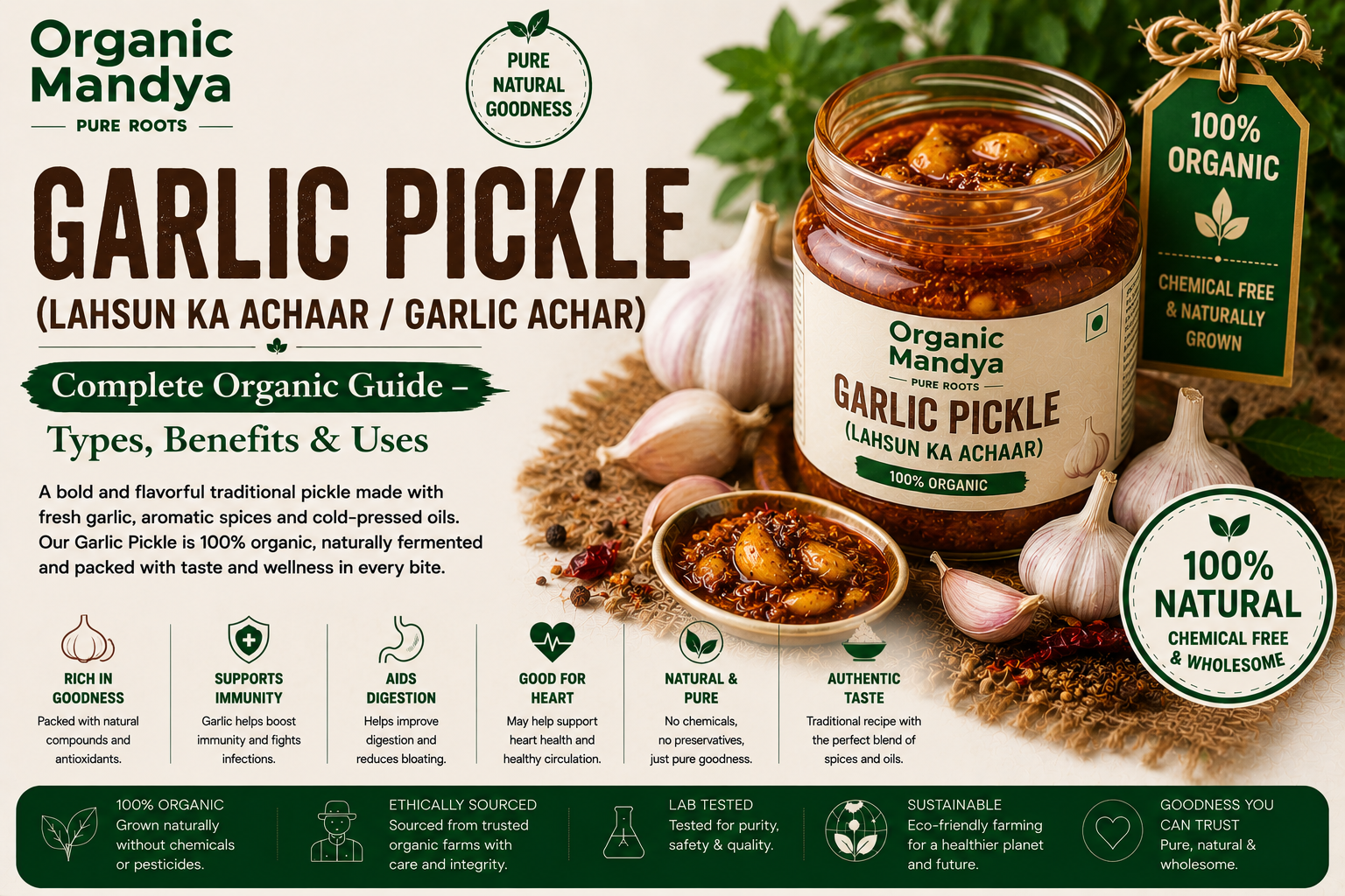 Garlic Pickle (Lahsun Ka Achaar): Your Complete Guide to Benefits, Nutrition & Why Organic Is Different
