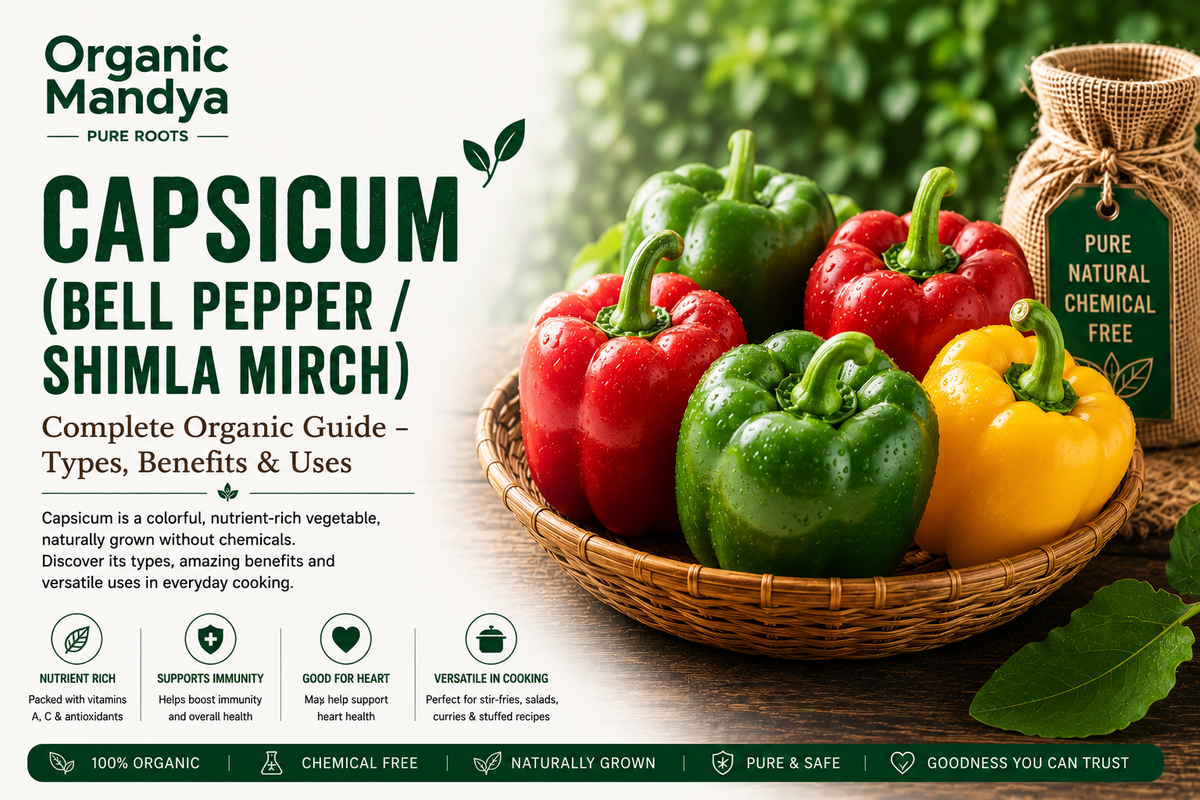 Organic Mandya Capsicum (Bell Pepper / Shimla Mirch) : Complete Organic Guide | Types, Benefits & Uses