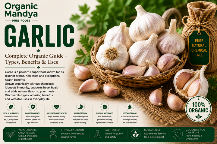 Organic Mandya Garlic : Complete Organic Guide | Types, Benefits & Uses