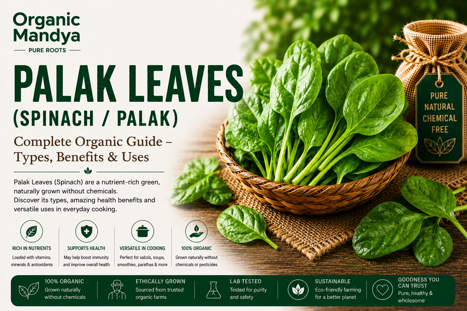 Organic Mandya Palak Leaves: Complete Organic Guide | Types, Benefits & Uses