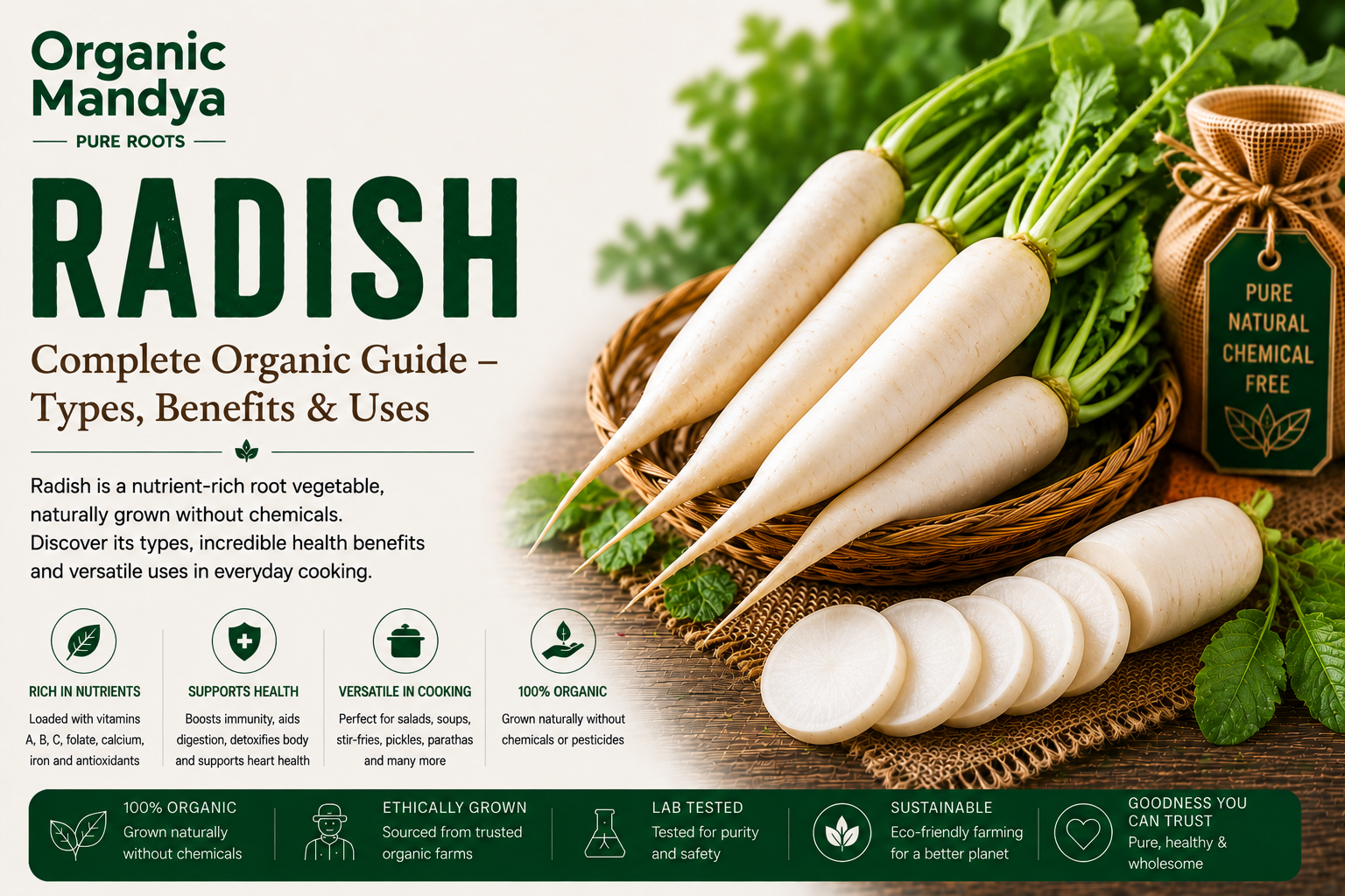 Organic Mandya Radish : Complete Organic Guide | Types, Benefits & Uses