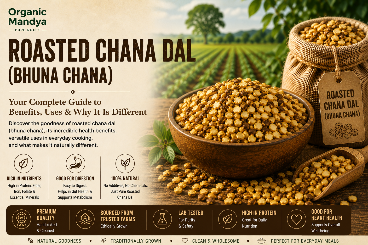 Roasted Chana Dal: Benefits, uses & how to choose