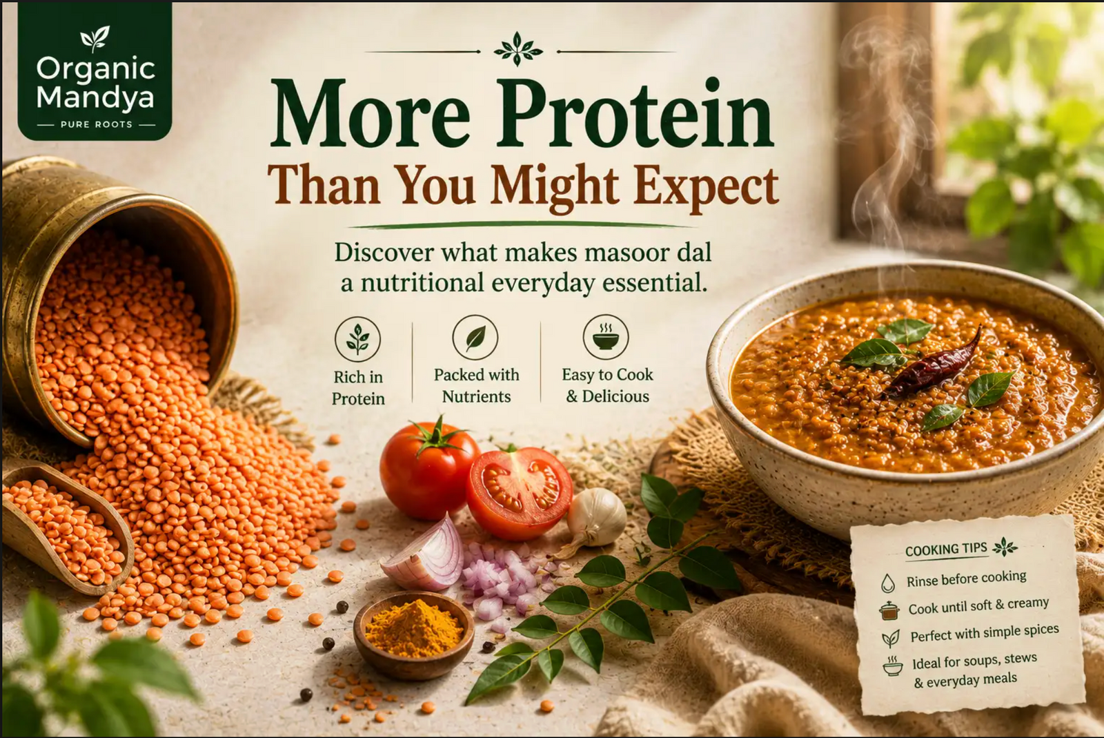 Masoor Dal Protein per 100g: Complete Nutrition Breakdown + Cooking Tips
