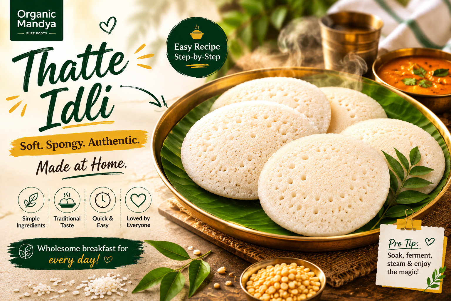Thatte Idli: Easy Recipe Step-by-Step (Authentic Indian)