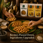 Organic Mandya  Traditional Snacks Combo – Millet Murukku, Millet Thenkuzhal & Kodbale