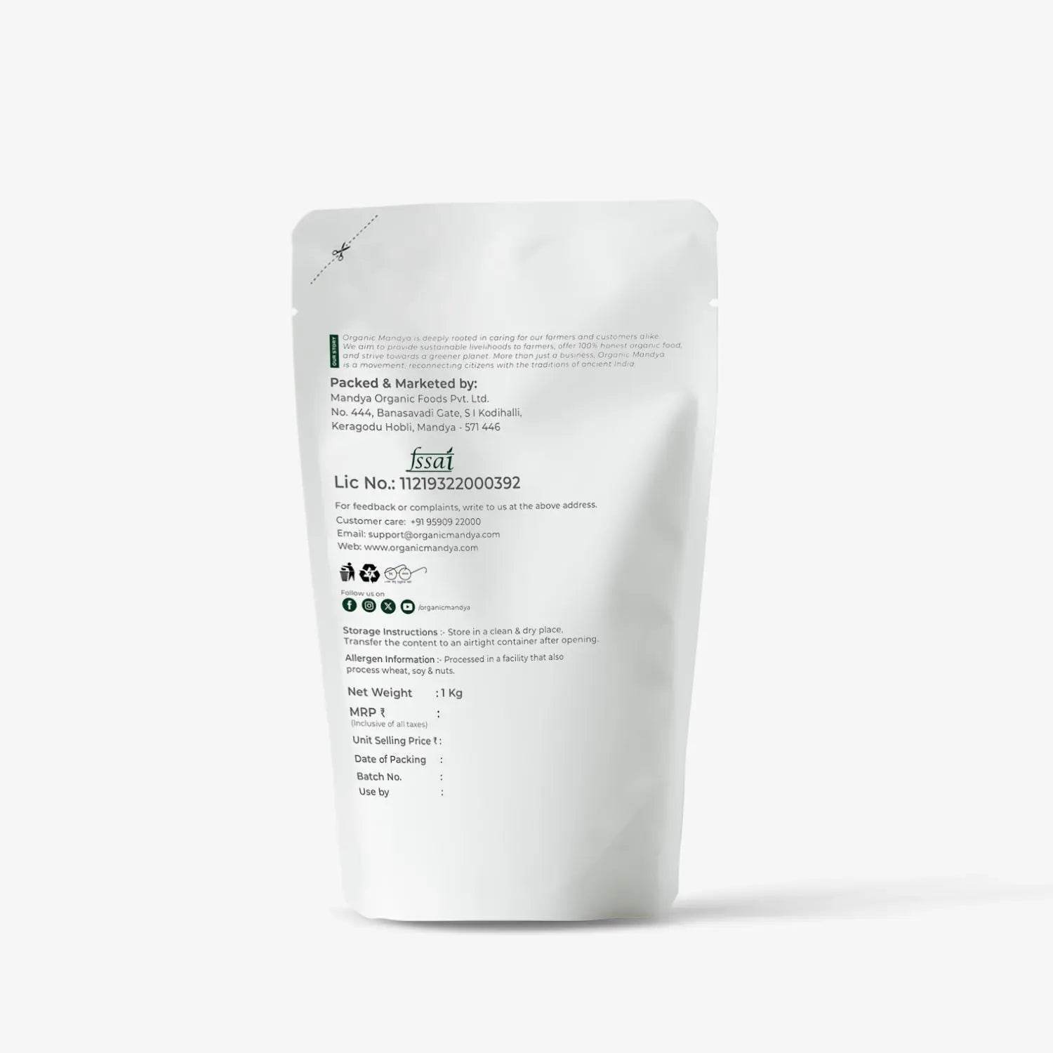 Organic White Rice Flour - Organic Mandya