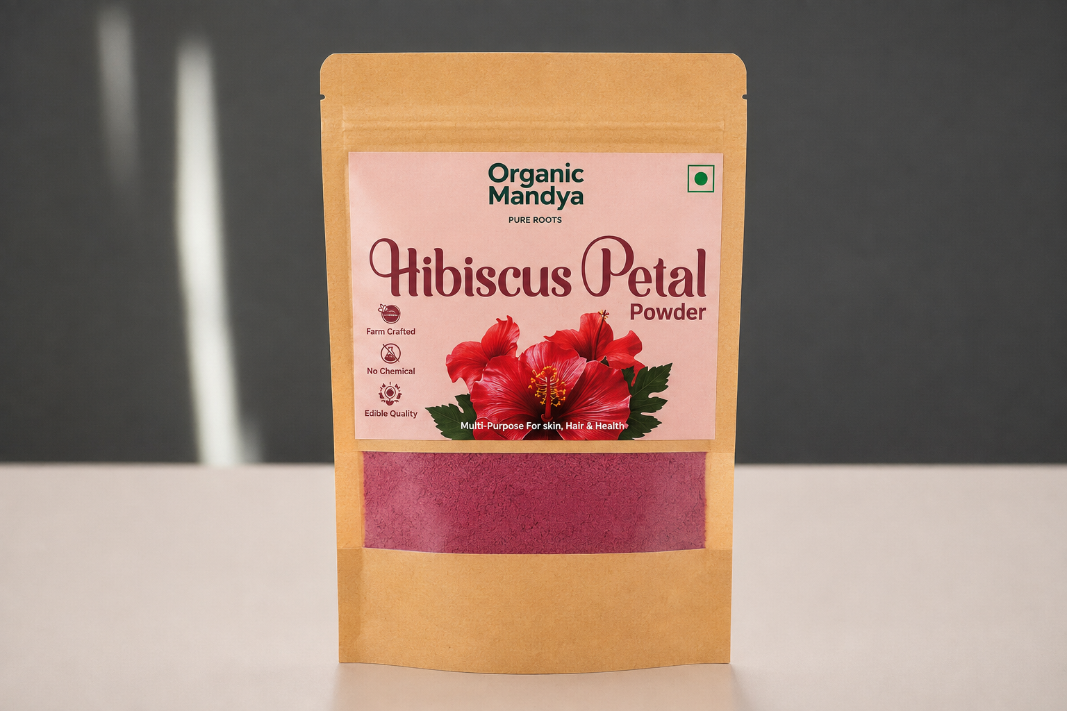 Hibiscus Petal Powder | For Hair, Skin & Herbal Tea (100g Pouch)