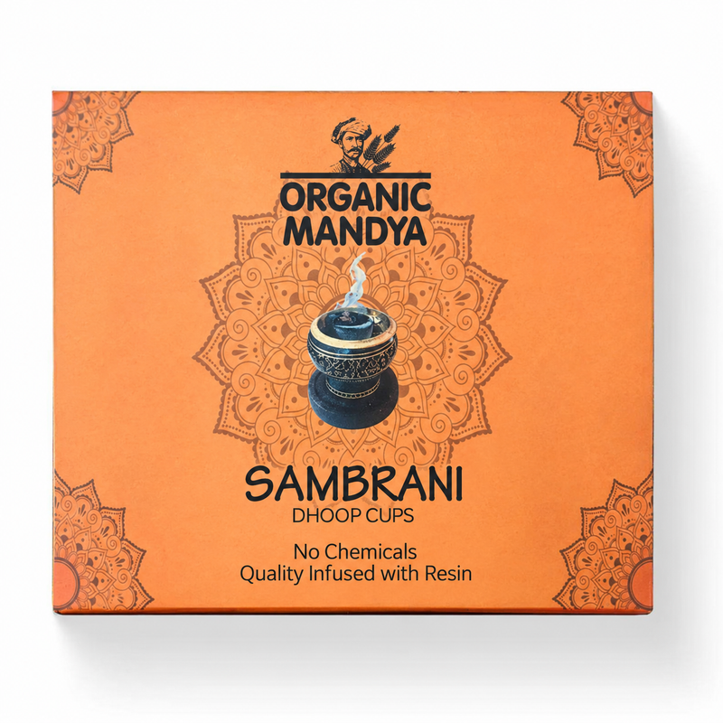 Organic Mandya Sambrani Dhoop Cups - 12pcs Set