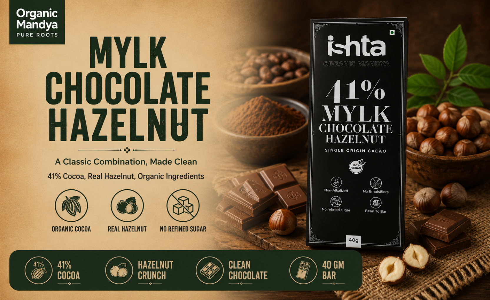 cocoa - hazelnut - clean - chocolate
