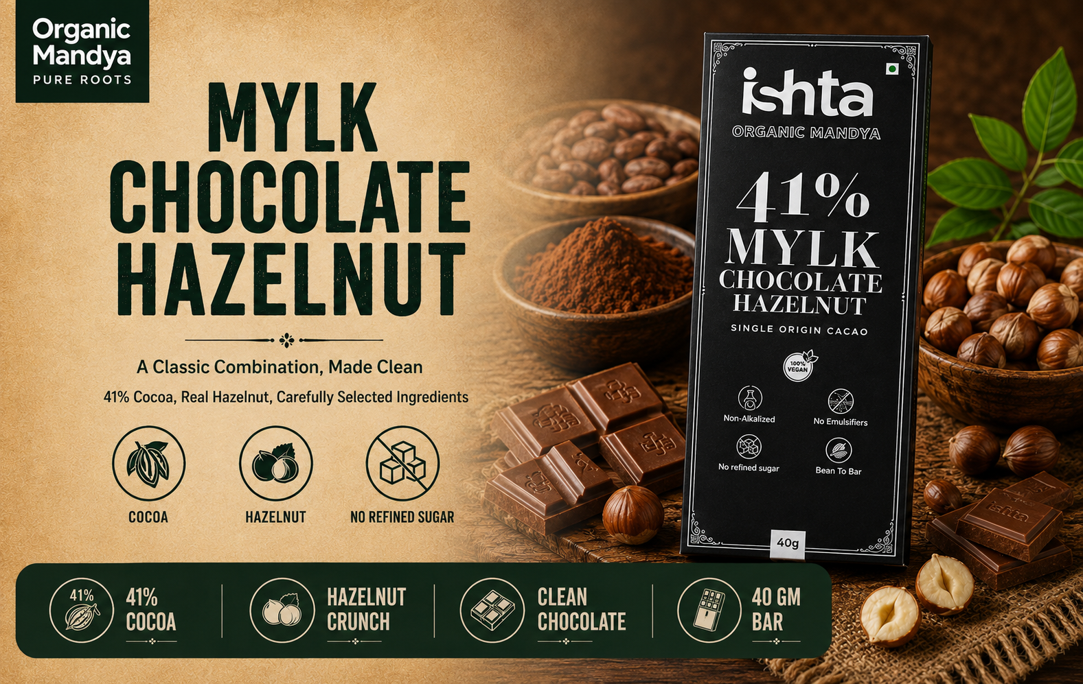 cocoa - hazelnut - clean - chocolate