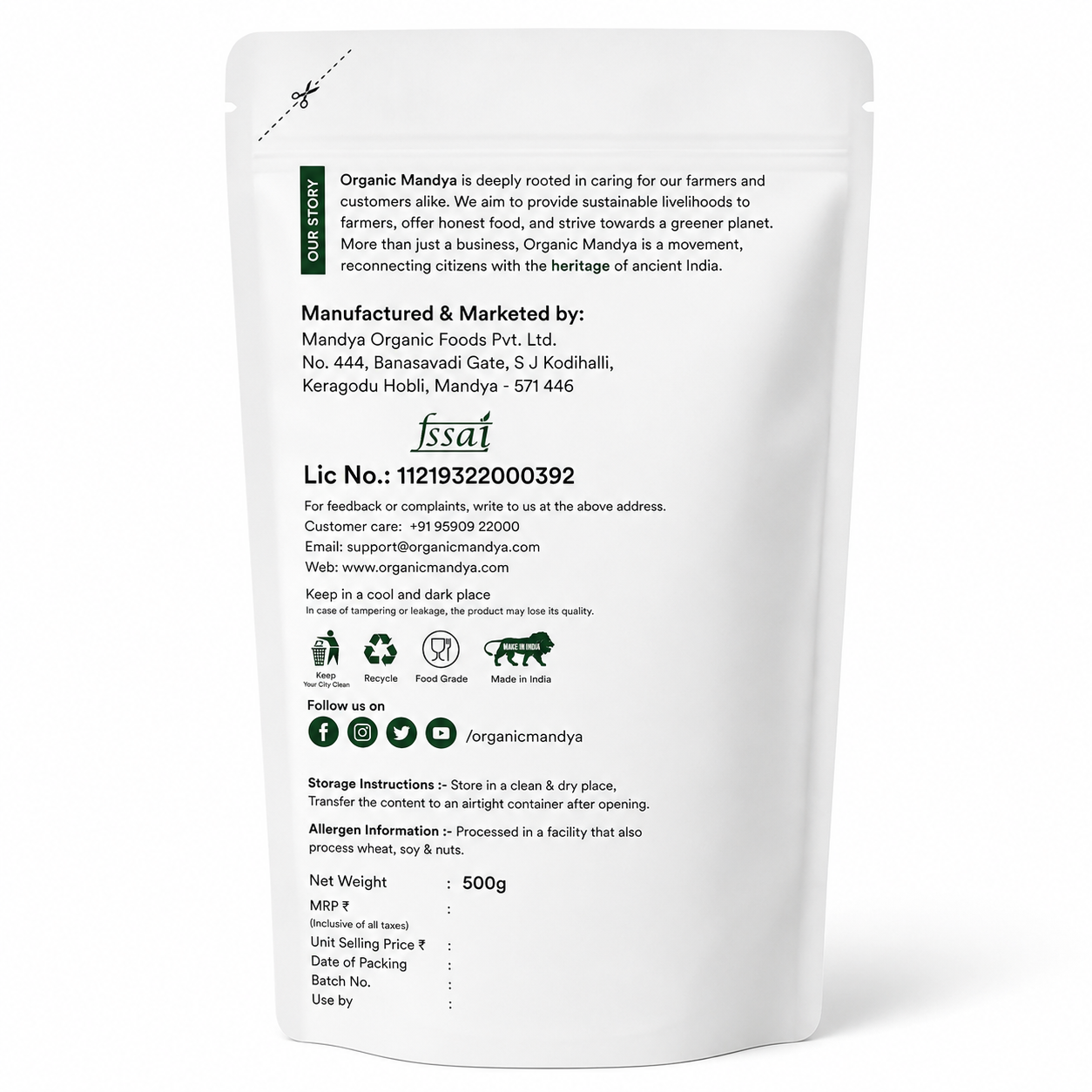 Pearl Barley (Jau)  | High Fibre | 500g Pouch