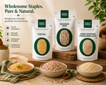 Organic Mandya Healthy Meal Combo – Sonamasuri Unpolished Rice, Rajamudi Rice & Toor Dal